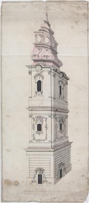 Konvolut Architekturentwürfe,Österreich 18. Jahrhundert - Meisterzeichnungen, Druckgraphik bis 1900, Aquarelle und Miniaturen