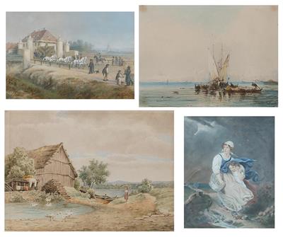 Aquarelle, 19. Jahrhundert - Paintings