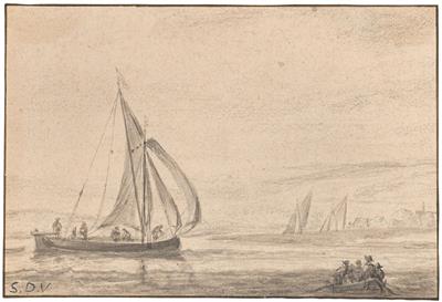 Simon de Vliegher zugeschrieben/attributed (um 1660-1653) - Meisterzeichnungen und Druckgraphik bis 1900, Aquarelle, Miniaturen