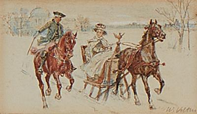 Wilhelm Velten - Mistrovské kresby a grafiky do roku 1900, akvarely, miniatury