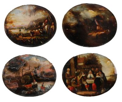Vier Miniaturen, Kopien nach Alten Meistern, Flämisch - Obrazy