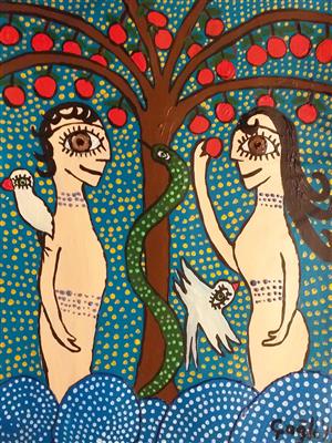 Çağla CÖMERT, adem havva (Adam und Eva), 2019 - Charity-Kunstauktion zugunsten SOS MITMENSCH