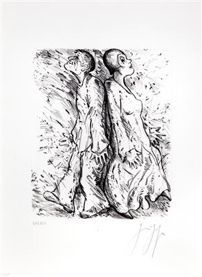 Günter Grass, Rücken an Rücken, Ed. 61/120 Originalunterschrift - 10th Benefit Auction for Delta Cultura Cabo Verde