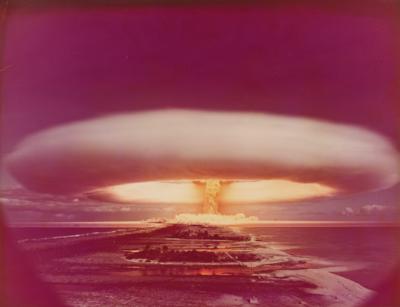 Nuclear bomb test French Polynesia - Fotografia