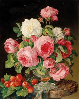 19th Century Austrian Flower Painter - Dipinti a olio e acquarelli del XIX secolo