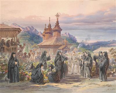 East European artist, late 19th century - Mistrovské kresby, Tisky do roku 1900, Akvarely a miniatury