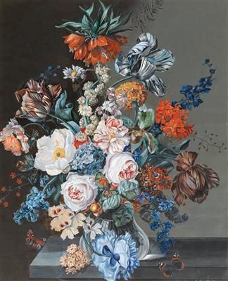 A flower painter from the circle of the Viennese porcelain manufacture - Mistrovské kresby, Tisky do roku 1900, Akvarely a miniatury