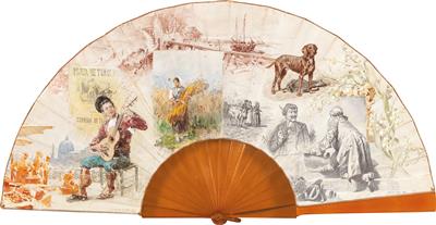 Fan, Austria c. 1890 - Mistrovské kresby, Tisky do roku 1900, Akvarely a miniatury