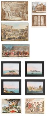Album, Italien um 1830 - Meisterzeichnungen, Druckgraphik bis 1900, Aquarelle u. Miniaturen