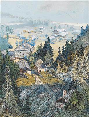 Eduard Manhart - Mistrovské kresby, Tisky do roku 1900, Akvarely a miniatury