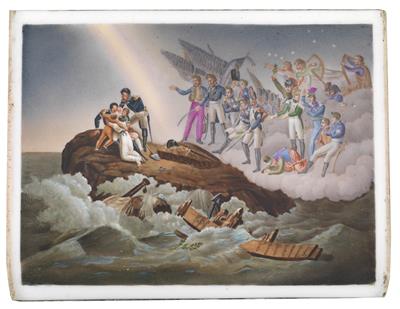 Allegorical porcelain picture of Napoleon’s defeats , - Imperial Court Memorabilia and Historical Objects
