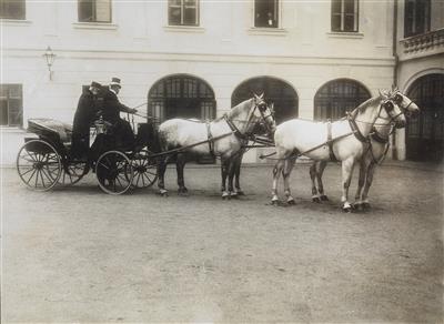 Emperor Franz Joseph I of Austria - 2 photos and 1 dinner card from 27th January 1900, - Casa Imperiale e oggetti d'epoca