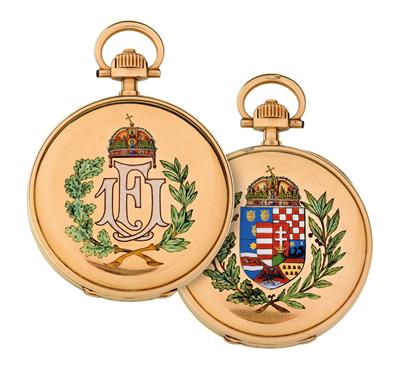 Emperor Franz Joseph I of Austria,- gift clock as King of Hungary to the 2nd husband of Crown-princess Stephanie Elemér Count (prince) Lónyay, - Casa Imperiale e oggetti d'epoca