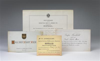 Bundle of documents related to a court ball 1910/1911, - Rekvizity z císa?ského dvora