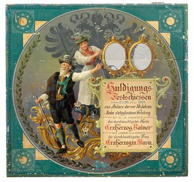 Marksman’s plate Huldigungs-Festschiessen 1901, - Rekvizity z císa?ského dvora