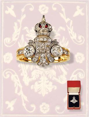 Emperor Franz Joseph I. of Austria – gift ring, - Rekvizity z císařského dvora