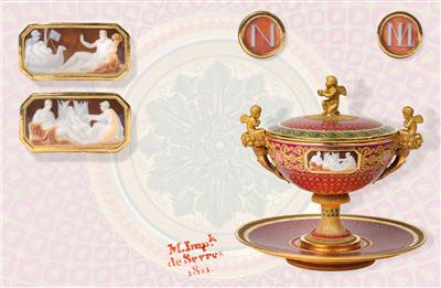 Emperor Napoleon I. – covered bowl marking the birth of his son Napoleon II., King of Rome, - Imperial Court Memorabilia and Historical Objects