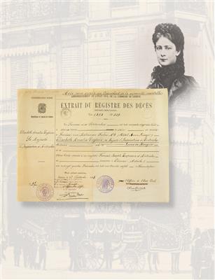 Empress Elisabeth of Austria – death certificate, - Casa Imperiale e oggetti d'epoca