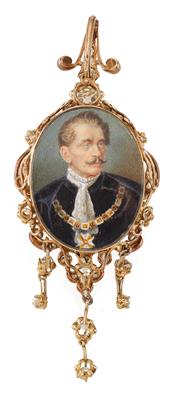 Prinz Karl Theodor von Bayern- Diamantbrosche mit Porträt Miniatur des Prinzen, - Kaiserhaus und Historika