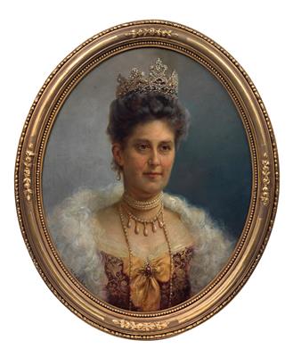 Hans Zatzka (Breitensee 1859-1945) - Archduchess Maria Annunziata, - Rekvizity z císařského dvora
