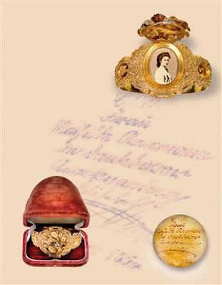 Empress Elisabeth of Austria – gift bracelet with portrait of the Empress, - Casa Imperiale e oggetti d'epoca
