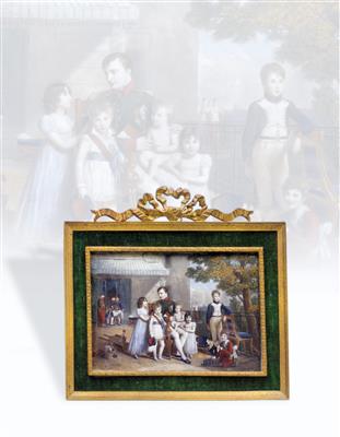 Napoleon I. mit den Kindern Murats, - Kaiserhaus und Historika