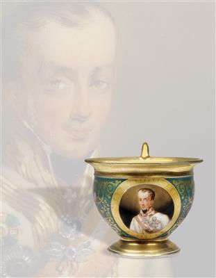 porcelain cup with portrait of Emperor Ferdinand I of Austria, - Imperial Court Memorabilia and Historical Objects