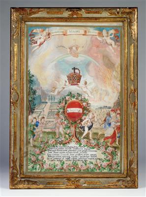 Allegorical depiction of the reign of Emperor Joseph I, - Imperial Court Memorabilia and Historical Objects