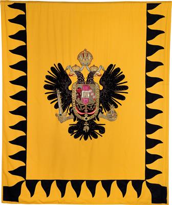 Flag with imperial Austrian double eagle and coat of arms of the Kingdom of Bohemia, - Rekvizity z císařského dvora