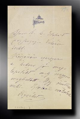 Empress Elisabeth of Austria – letter in the empress’s own hand, - Imperial Court Memorabilia and Historical Objects