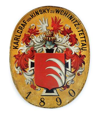 Teutonic Order - oath shield of Count Karl Kinsky of Wchinitz and Tettau, 1890, - Imperial Court Memorabilia and Historical Objects