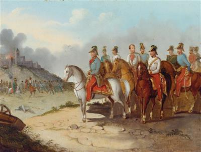 Field Marshal Count Radetzky with his staff on the battlefields of Northern Italy, - Rekvizity z císařského dvora