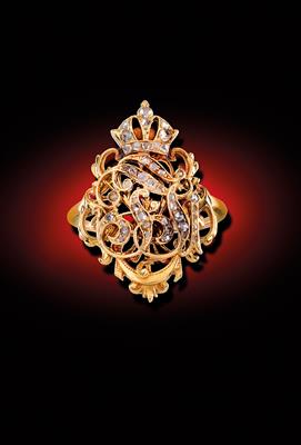 Emperor Francis Joseph I of Austria - Imperial gift ring, - Rekvizity z císařského dvora