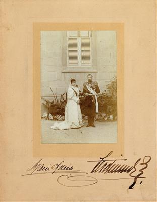 Czar Ferdinand I of Bulgaria with his wife Marie Louise of Bourbon-Parma, - Imperial Court Memorabilia and Historical Objects