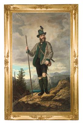 Emperor Francis Joseph I as a hunter in Ischl hunting costume, - Casa Imperiale e oggetti d'epoca