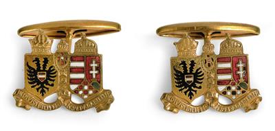 A pair of cufflinks with the coats of arms of Austria-Hungary, - Casa Imperiale e oggetti d'epoca