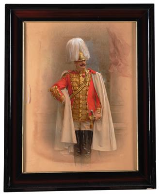 Portrait of an officer of the Imperial & Royal Guard Arcièren-Leibgarde, - Imperial Court Memorabilia and Historical Objects