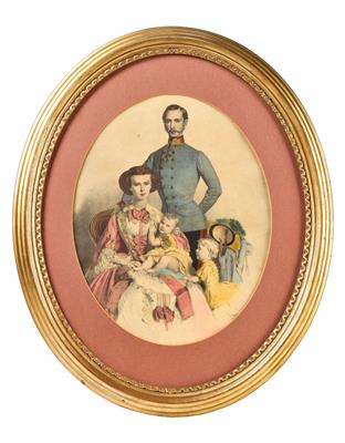 Emperor Francis Joseph I and Empress Elisabeth with their children, - Casa Imperiale e oggetti d'epoca