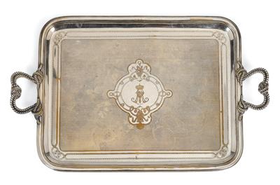 Emperor Maximilian of Mexico - a tray from a service, - Rekvizity z císařského dvora