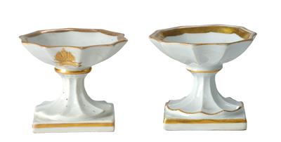 Imperial Austrian Court - 2 spice bowls from a service with gilt rim, - Imperial Court Memorabilia and Historical Objects