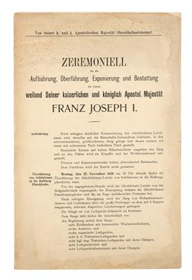 Imperial Austrian Court - "Zeremoniell für die Aufbahrung, - Imperial Court Memorabilia and Historical Objects