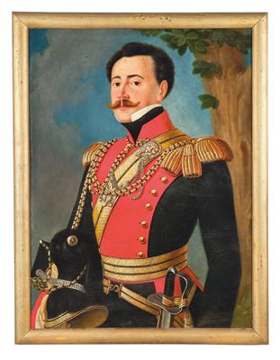 Portrait of a senior officer of the Imperial and Royal Uhlan Regiment Field Marshal Prince Schwarzenberg No. 2, - Imperial Court Memorabilia and Historical Objects