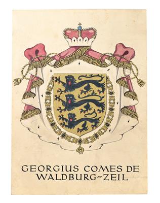 Coat of arms of Count Georg Waldburg-Zeil, - Casa Imperiale e oggetti d'epoca