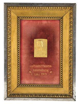Erzherzog Carl Franz Joseph -Plakette zur Luftschifffahrts-Ausstellung Linz 1909, - Kaiserhaus & Historika