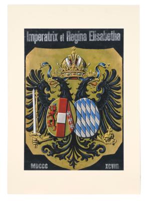 Empress Elisabeth of Austria – funeral coat of arms, - Rekvizity z císařského dvora