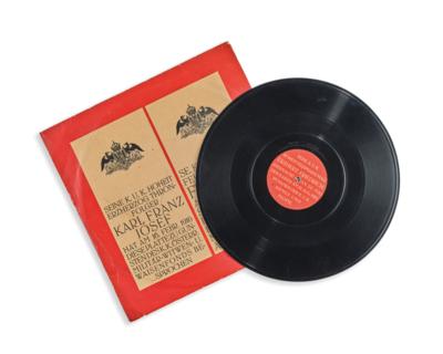 Gramophone record of Archduke Frederick, - Casa Imperiale e oggetti d'epoca