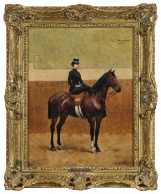 Edmond Georges Grandjean (Paris 1844 - 1908) Empress Elisabeth on horseback, - Imperial Court Memorabilia & Historical Objects