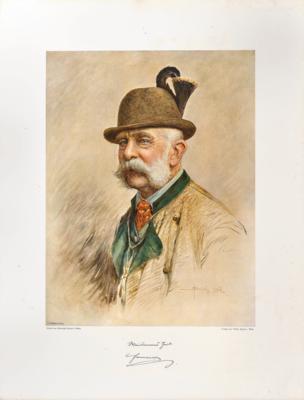 Kaiser Franz Joseph I. im Ischler Jagdkostüm, - Kaiserhaus & Historika