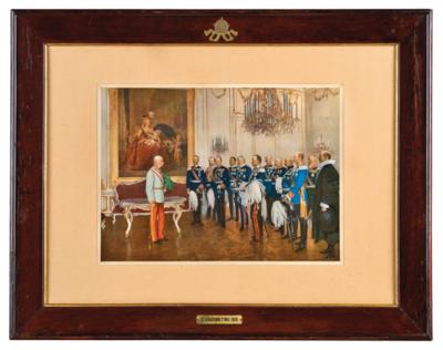 Kaiser Franz Joseph I. mit den deutschen Bundesfürsten - Schönbrunn 7. Mai 1908, - Kaiserhaus & Historika