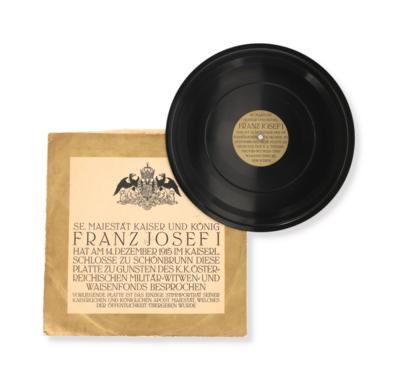 Emperor Francis Joseph I - a gramophone record, - Rekvizity z císařského dvora